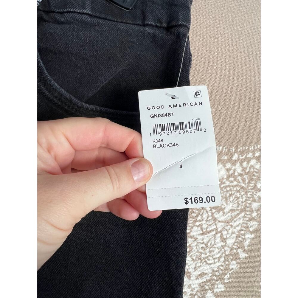 Good American Good '90s Relaxed Jeans Black348 Wash NWT Size 4 / 27 - Picture 10 of 11